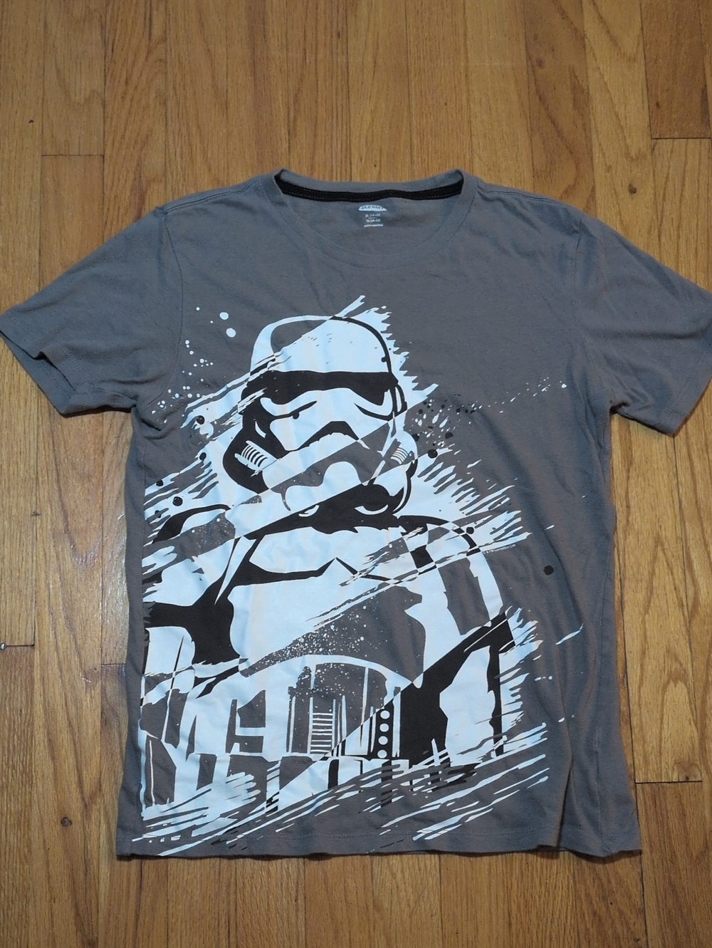 Old Navy youth Gray Tee with White Stormtrooper Graphic XL (14-15)
